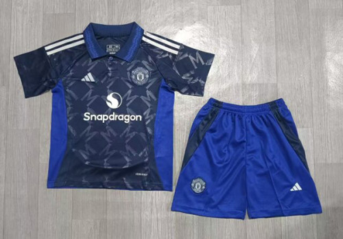 2024-25 Manchester United dark blue kids kit
