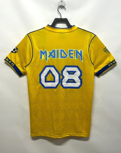 Retro 2008 West ham iron maiden yellow soccer jerseys