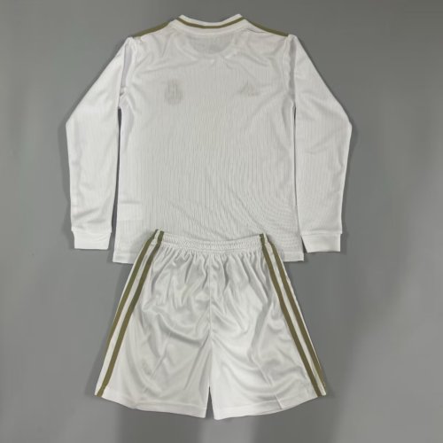 Retro Real Madrid 2019-20 home long sleeves kids kit