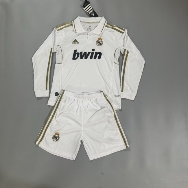Retro Real Madrid 2011-12 home long sleeves kid kit
