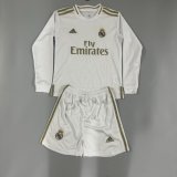 Retro Real Madrid 2019-20 home long sleeves kids kit