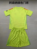 2024-25 arsenal yellow goalkeeper kids kit