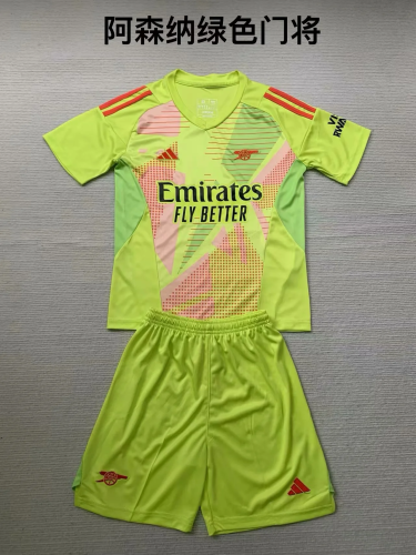 2024-25 arsenal yellow goalkeeper kids kit
