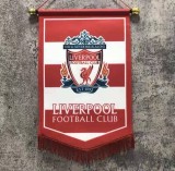 Football surrounding flag body Real Madrid, Paris, Liverpool, Bayern and Manchester United hang flags and exchange five-pointed flags