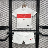 2024 Kids Türkiye home White Jersey