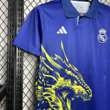2024-25 Real Madrid Yellow Dragon blue special version jersey