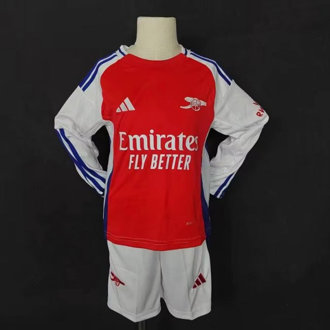 2024-25 arsenal home long sleeve kids kit