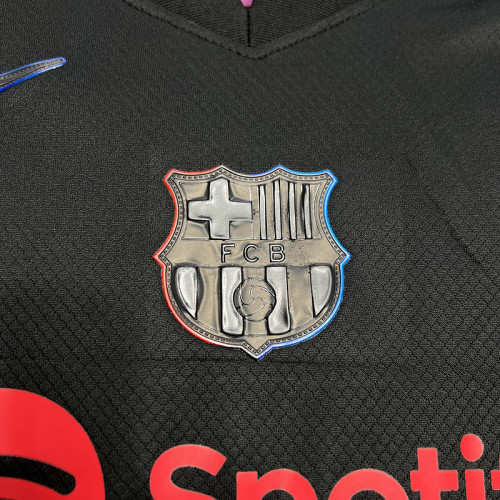 2024-25 Barcelona away black kids kit