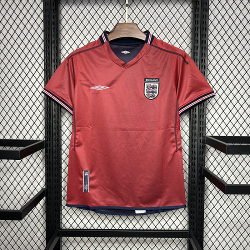 2002 England Away Retro Jersey (Double-sided)