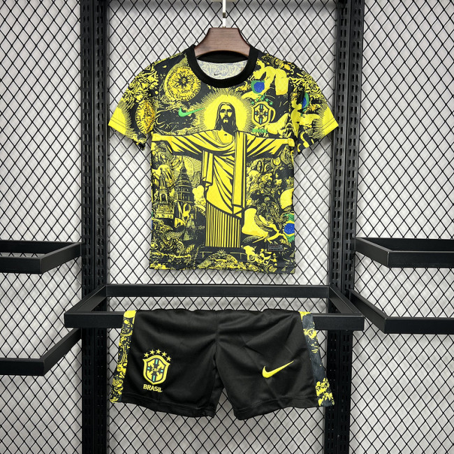 2024-25 Brazil Jesus Yellow Special kids kit