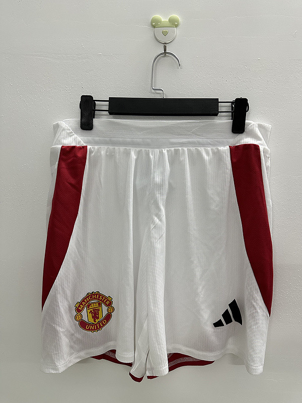 2024-25 Manchester United home player version shorts（Shorts available in sizes up to 2XL）