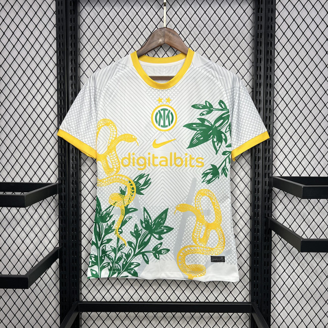 2023-24 Inter Milan white and yellow training jersey