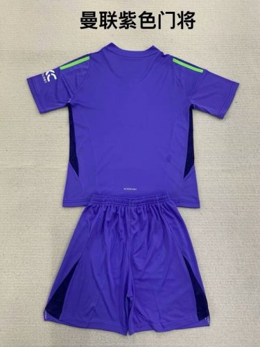 2024-25 Manchester United Purple goalkeeper kids kit