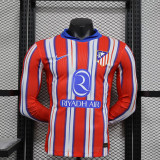 Player Version 2024-25 Atletico Madrid Home Long Sleeve Jersey
