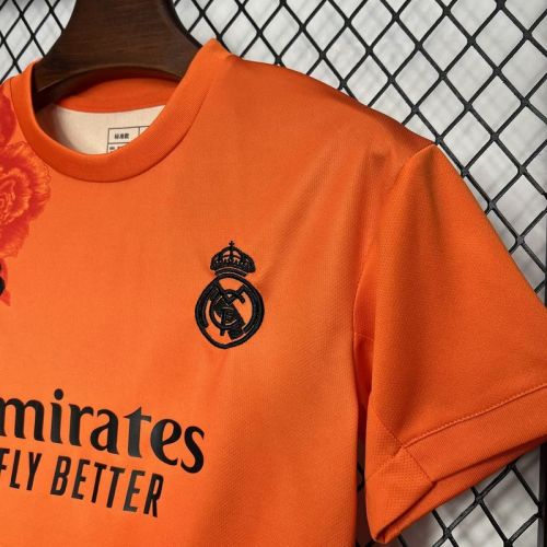 2024-25 Real Madrid Y3 Rose Special Edition orange Kids Kit