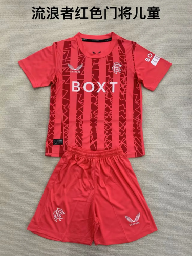 2024-25 Rangers red goalkeeper kids kit