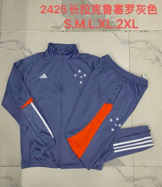 cruzeiro 2024 gray tracksuit