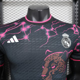 Player Version 2024-25 Real Madrid Black/Purple Special Jersey(The player version is more slim fit, it is recommended to buy one size larger)