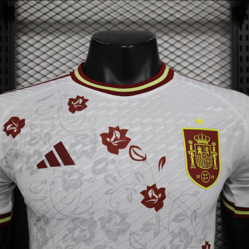 2024 Spain white Special player version jersey(The player version is more slim fit, it is recommended to buy one size larger)