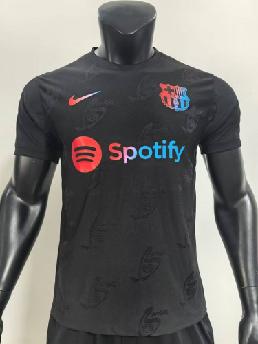 2024-25 Barcelona Black Training Jersey Player version(The player version is more slim fit, it is recommended to buy one size larger)