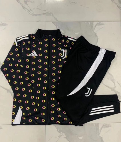 A795# 2024-25 long zipper Juventus black inkjet suit