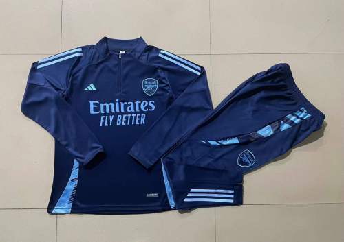 E842# 2024-25 Half-Zip Arsenal Royal Blue Suit (kids)