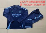 E842# 2024-25 Half-Zip Arsenal Royal Blue Suit (kids)