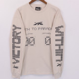 7007*P78 hellstar terry fabric American fashion brand high street spring and autumn retro round neck bottoming shirt