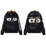 5661*P110 Hellstar Studios washed retro heavyweight terry hooded sweatshirt