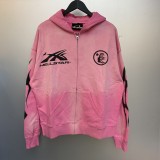 H652* P120P70 Hellstar cardigan jacket, American fashion classic logo print, washed and worn hoodie/shorts