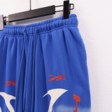 8169*P100 hellstar terry fabric American trendy brand terry washed distressed trousers/high street retro trousers