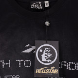 7007*P78 hellstar terry fabric American fashion brand high street spring and autumn retro round neck bottoming shirt