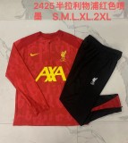 2024-25 Liverpool Half Zip Red Inkjet Suit