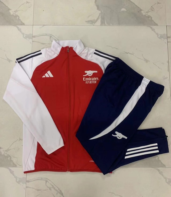 E905# 2024-25 Long Zipper Arsenal Red Suit (kids)