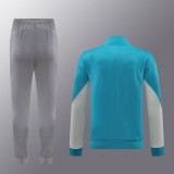 2024 Atletico Madrid Long Zipper 01 Lake Blue Suit