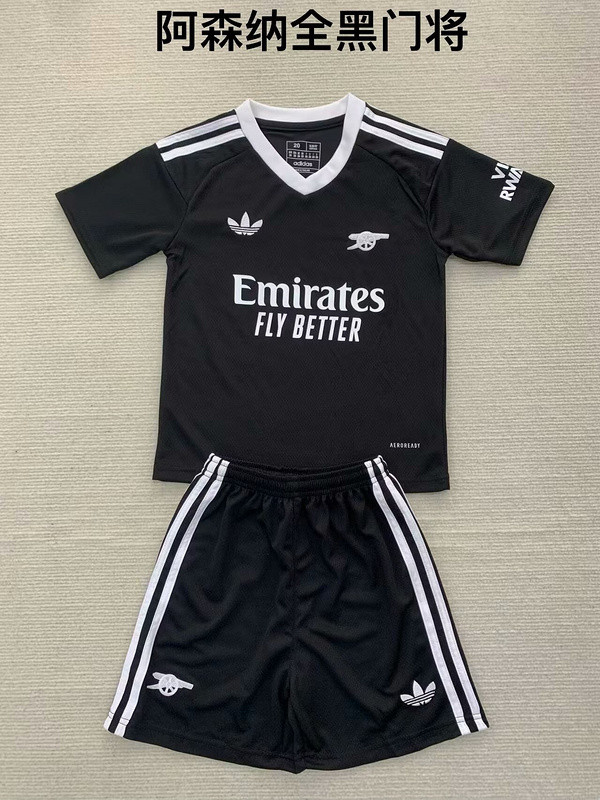 2024-25 Arsenal black goalkeeper kids kit and adults uniform