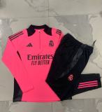 E910# 2024-25 Half zipper Real Madrid fluorescent powder set (kids)