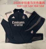 E908# 2024-25 Half zipper gray suit (kids)