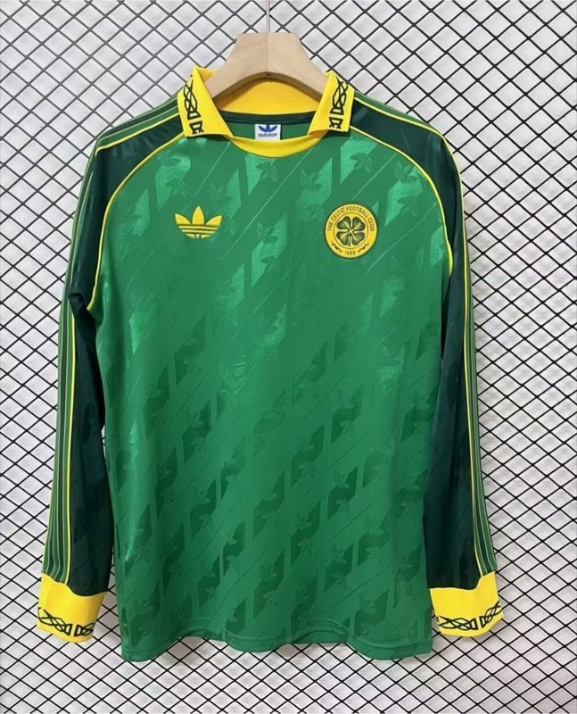 2024-25 Celtic green retro long sleeve jersey