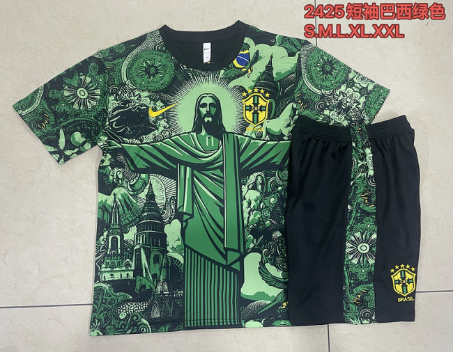 2024-25 Brazil Green jesus training suit
