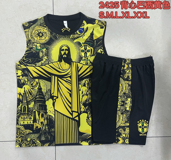 2024-25 Brazil Yellow Jesus vest suit