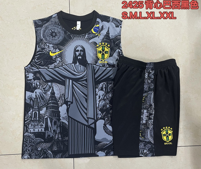 2024-25 Brazil Black jesus Vest suit