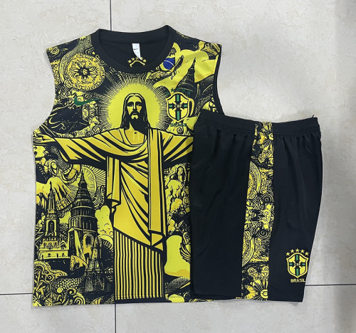 2024-25 Brazil Yellow Jesus vest suit