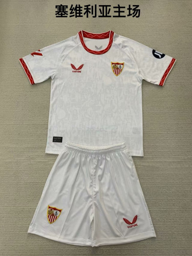 2024-25 Sevilla home adult uniform and kids kit