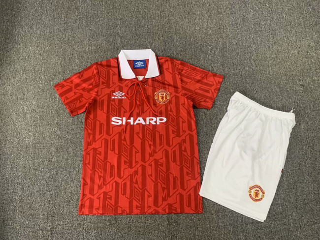 1992-94 Manchester United home retro kids kit