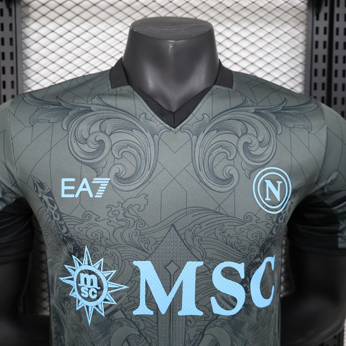 2024-25 Napoli Black Special Player Version(The player version is more slim fit, it is recommended to buy one size larger)