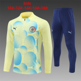 2024-25 Manchester City half-zip light yellow suit [camouflage style] (kids)