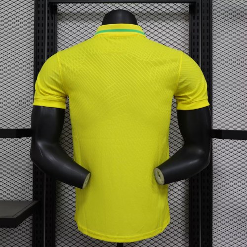 Brazil 2024-25 yellow polo player version(The player version is more slim fit, it is recommended to buy one size larger)