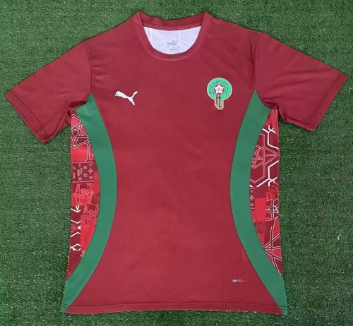 Morocco 2024-25 red training shirt