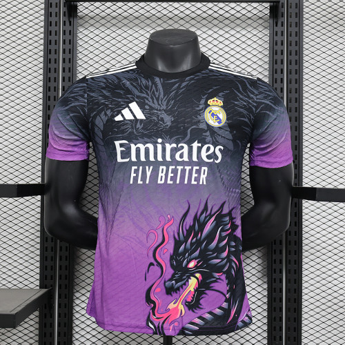 2024-25 Real Madrid black and purple Dragon player version(The player version is more slim fit, it is recommended to buy one size larger)